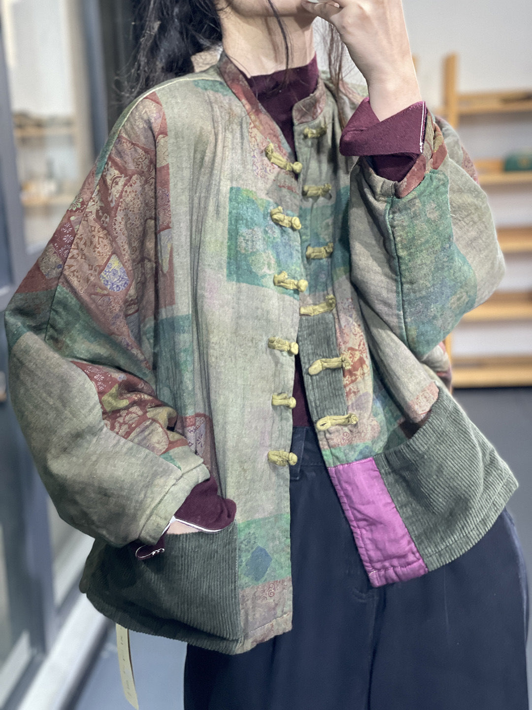 Artistic Retro Printing Coat