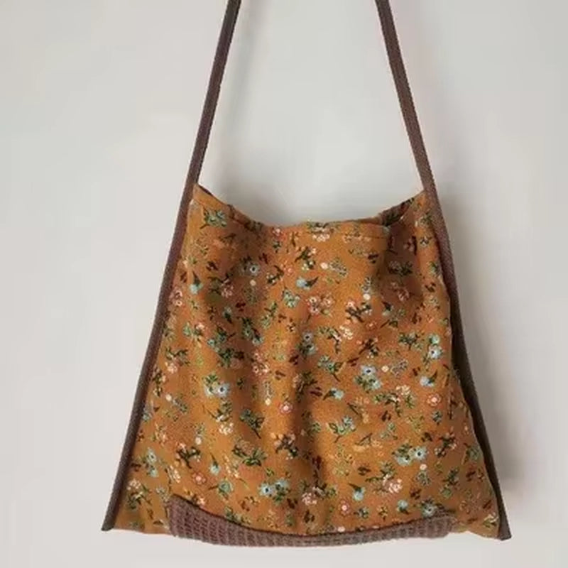 Female Fashion Cotton Soft Cloth Boho Chic Floral Slouchy Hobo Bag Women Casual Bohemian Hippie Gypsy Ibiza Shoulder Bag Handbag