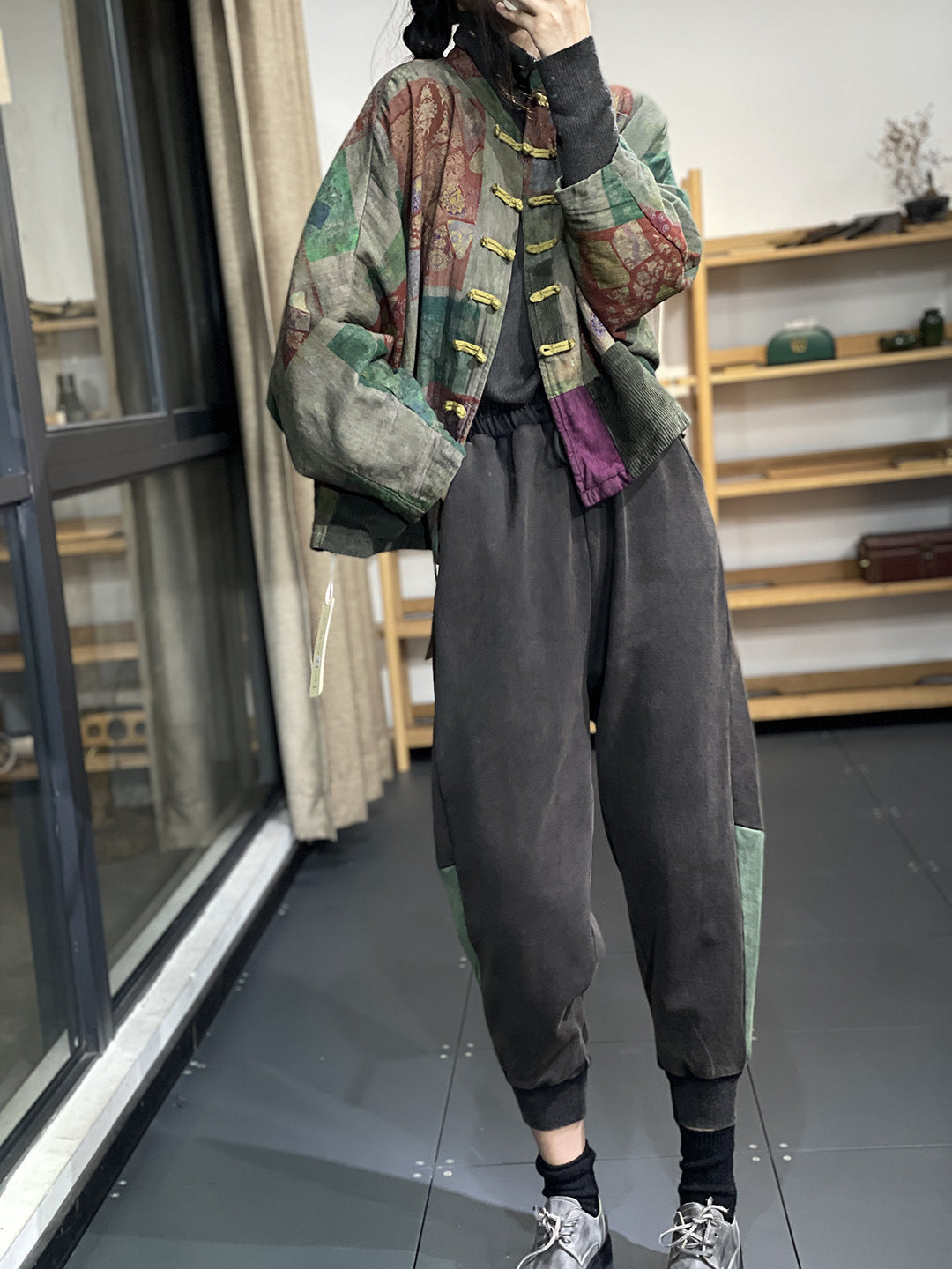 Artistic Retro Printing Coat