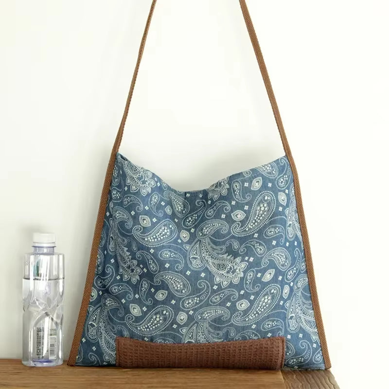 Female Fashion Cotton Soft Cloth Boho Chic Floral Slouchy Hobo Bag Women Casual Bohemian Hippie Gypsy Ibiza Shoulder Bag Handbag