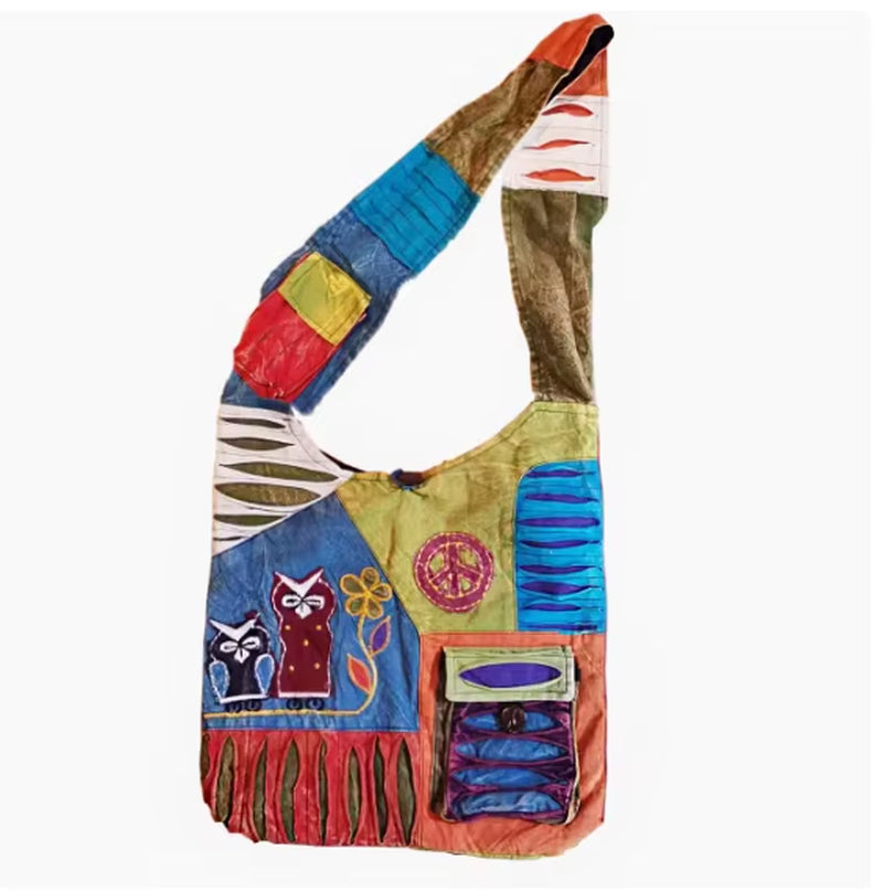 Nepal Women'S Handmade Large Capacity Shoulder Bag for Outdoor Storage and Tourism, Diagonal Cross Bag