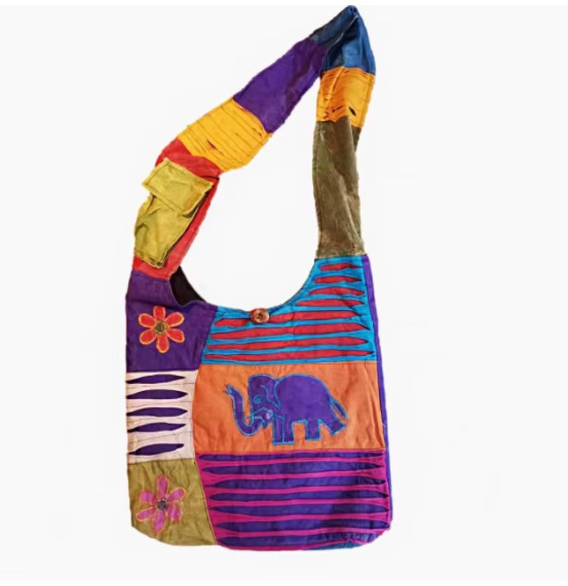 Nepal Women'S Handmade Large Capacity Shoulder Bag for Outdoor Storage and Tourism, Diagonal Cross Bag