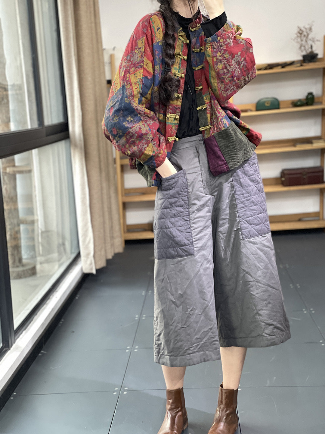 Artistic Retro Printing Coat