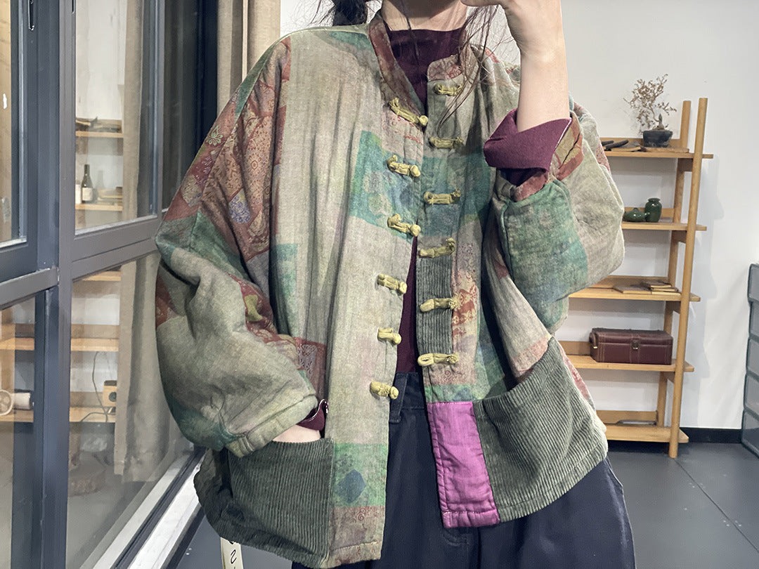 Artistic Retro Printing Coat