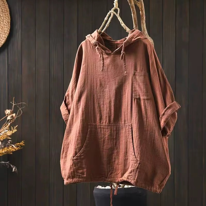 Hooded Women T Shirt Solid Spring