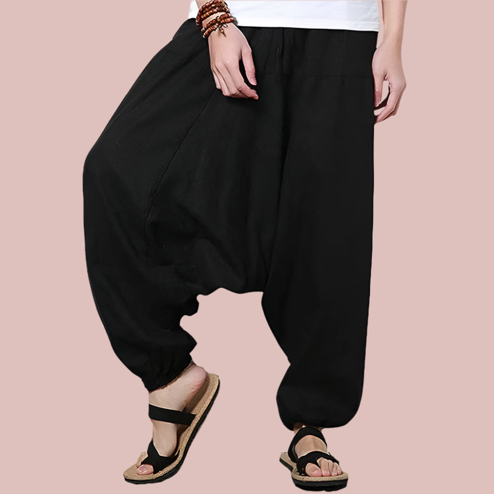 Men'S Cotton Harem Yoga Baggy Genie Boho Pants,Aladdin Pants and Harem Pants