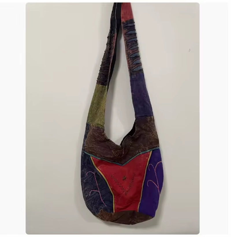 Nepal Women'S Handmade Large Capacity Shoulder Bag for Outdoor Storage and Tourism, Diagonal Cross Bag
