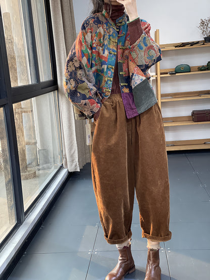 Artistic Retro Printing Coat