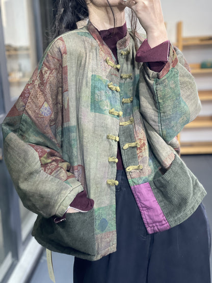 Artistic Retro Printing Coat