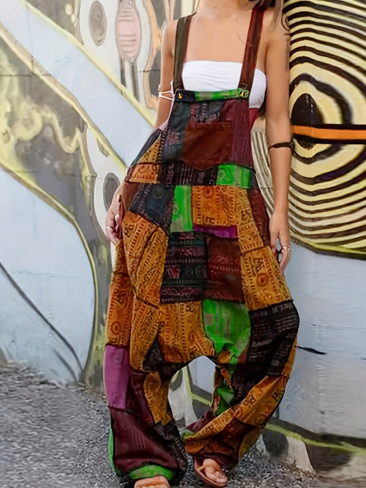 Hippie Loose-Fitting Overalls
