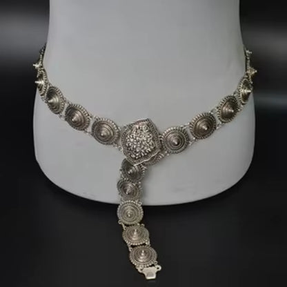Medieval Celtic Metal Chain Belt Drop Tassel Women Boho Renaissance Silver Decoration Dance Belly Jewelry Costume Accessory