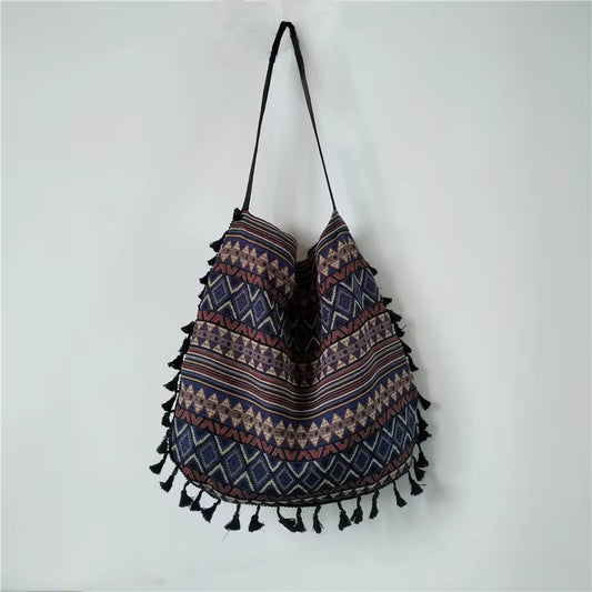 New Vintage Bohemian Fringe Shoulder Bag Women Tassel Boho Hippie Gypsy Fringed Women'S Handbags Open Bags