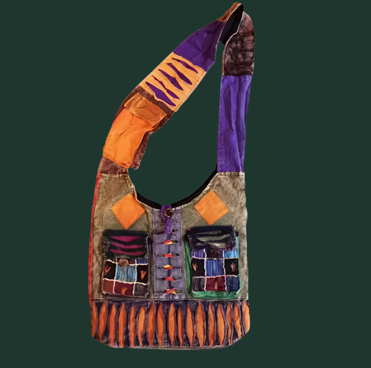 Nepal Women'S Handmade Large Capacity Shoulder Bag for Outdoor Storage and Tourism, Diagonal Cross Bag