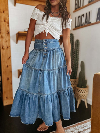 Bohemian Denim Skirt