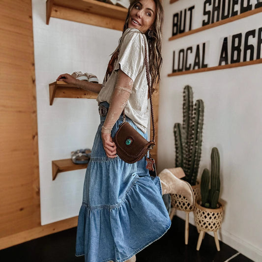 Bohemian Denim Skirt