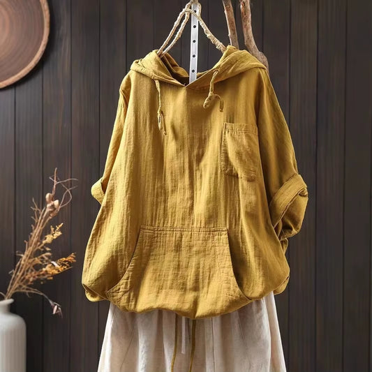 Hooded Women T Shirt Solid Spring 
