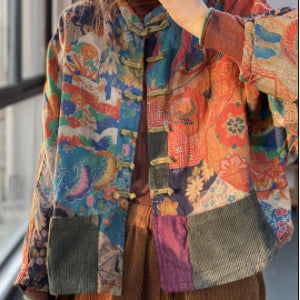 Artistic Retro Printing Coat