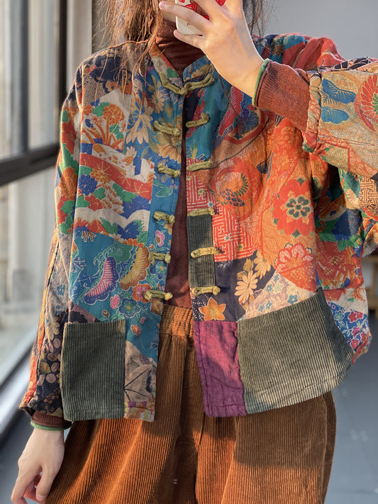 Artistic Retro Printing Coat