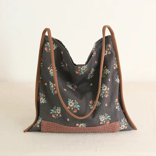 Female Fashion Cotton Soft Cloth Boho Chic Floral Slouchy Hobo Bag Women Casual Bohemian Hippie Gypsy Ibiza Shoulder Bag Handbag